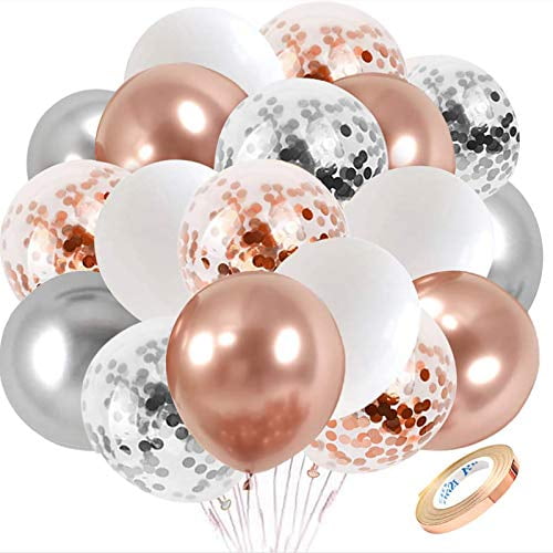 Merry Christmas Balloons Banner Garland PARTY ROSE GOLD SILVER